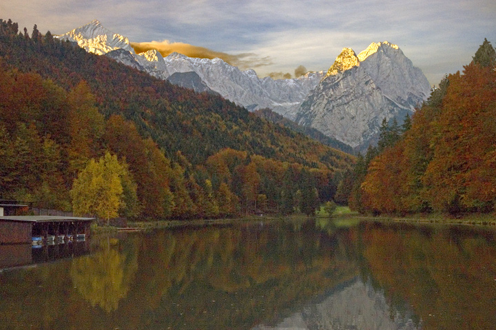 The Riessersee and the Zugspitze