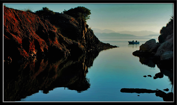 Fishing in the entrance of the lagoon