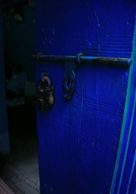 blue door