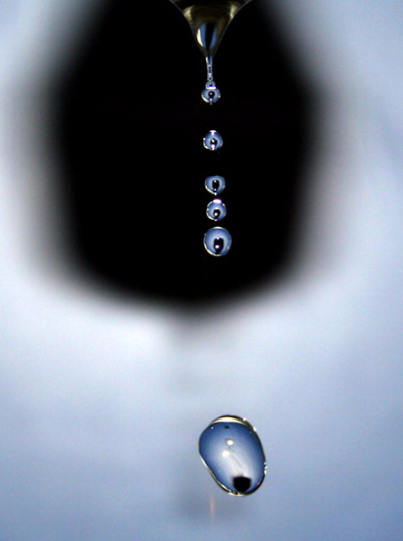 Water Droplets In Blue