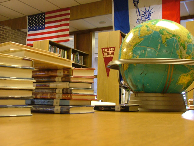 the globe and some books