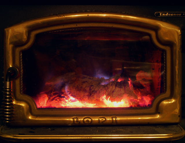 A hot fire on a cold night