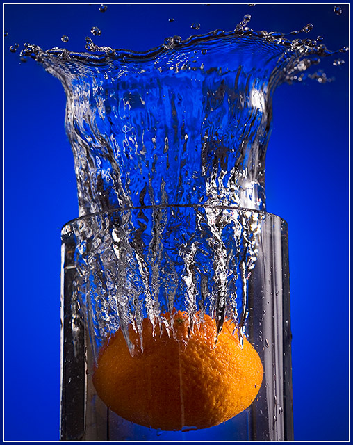 Blue, with a splash of orange