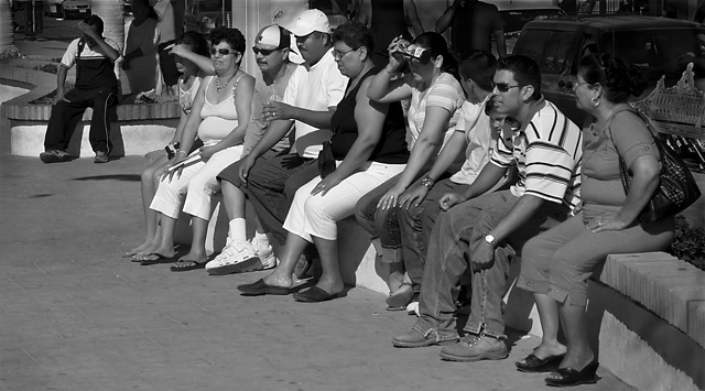 Watching street performers