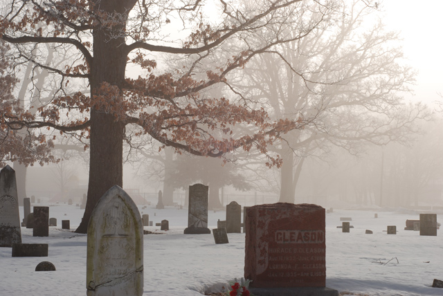 Foggy morning at the Cemetary