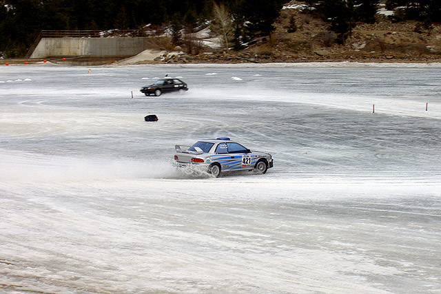 Racing on frozen lake at 8500' elevation.