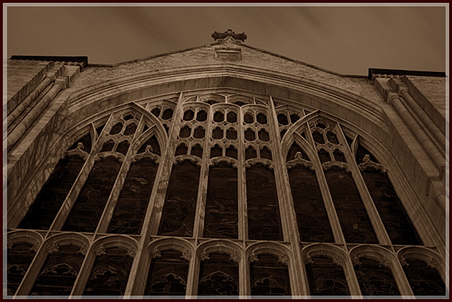 Unlit Cathedral at Night