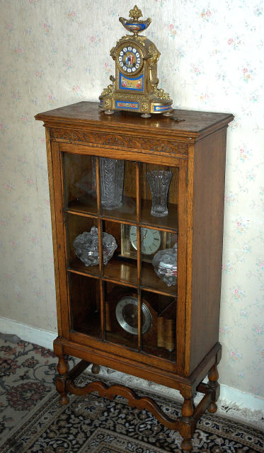 Mum's old Glass Cabinet, and Clock