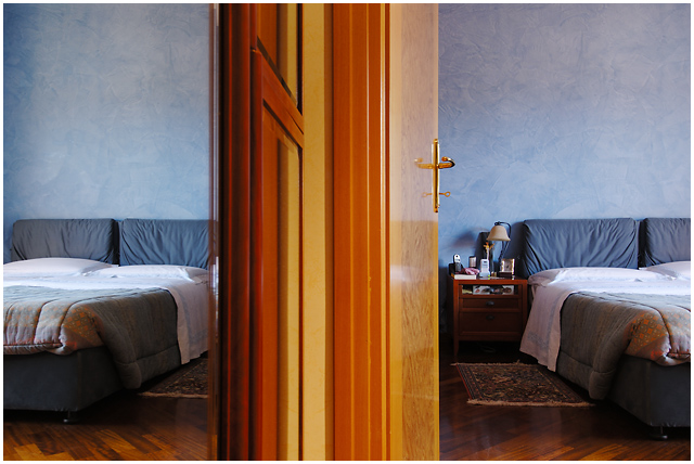Blue and wood