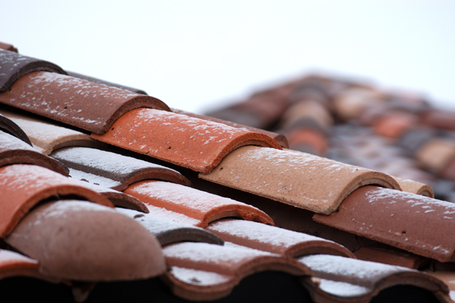 Snow on Roof Tiles