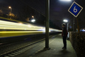 Waiting for the late night train