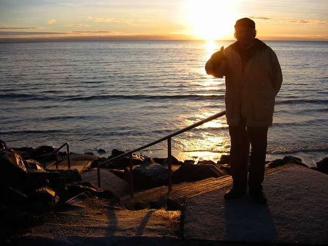 Sunset at the Long Beach in Akranes