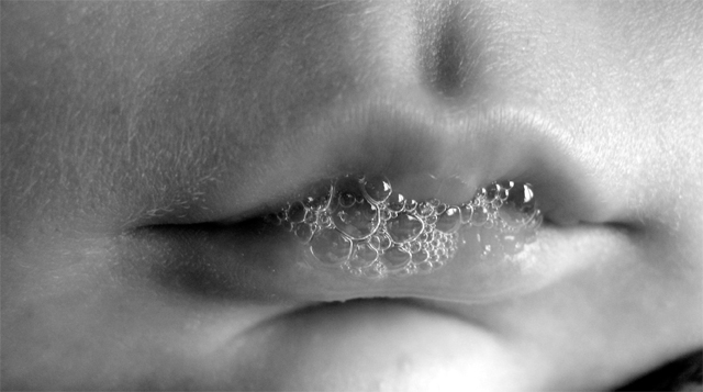 Baby's mouth bubbles
