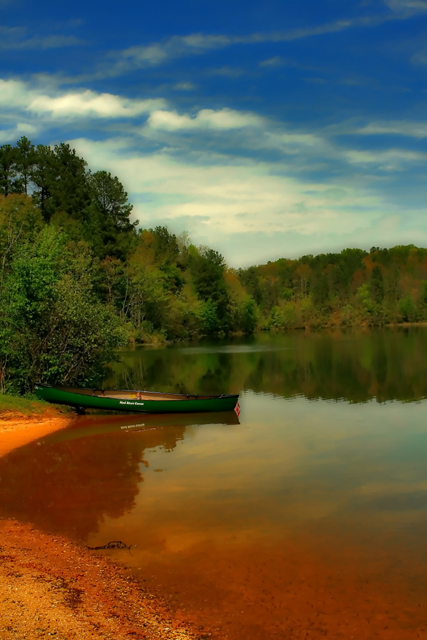 Lake, Canoe, Sky