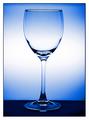 one item, wine, glass, drink, vertical, nobody, close-up, empty, curve, blue, fragile, transparent