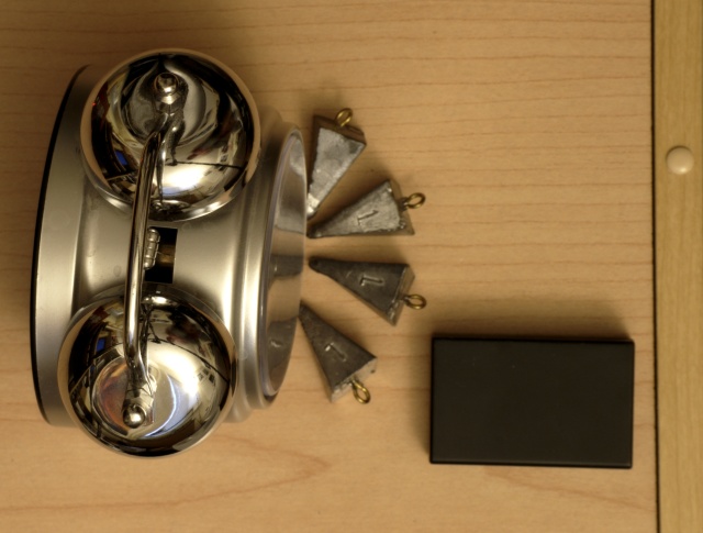 sinkers, clock, and battery