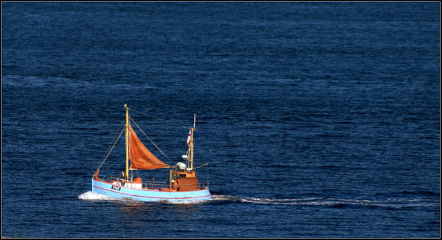 Boart on blue sea