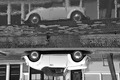 Transition of a moving car on lillies into a parked reality