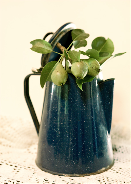 kettle with pears