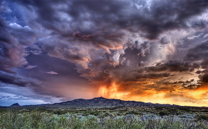 Sunset Erupting