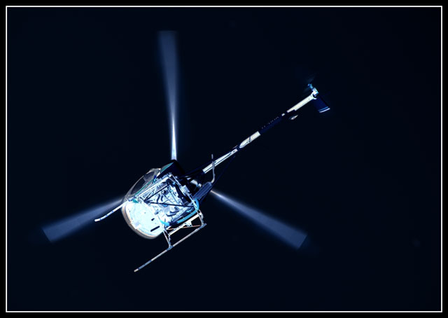 Helicopter in negative