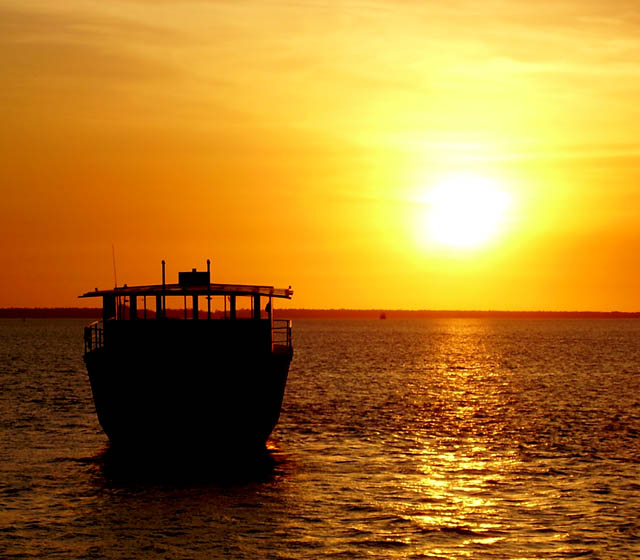 Japanese Fishing Boat At Sunset
