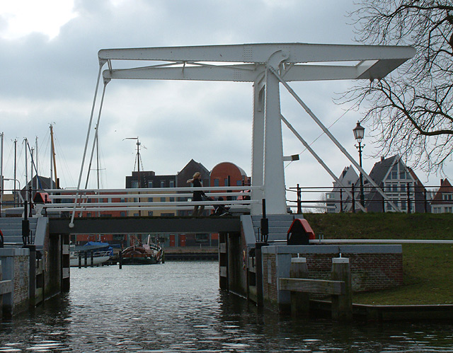 Mother and Child crossing Drawbridge