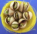 A nest of pistachios hatching
