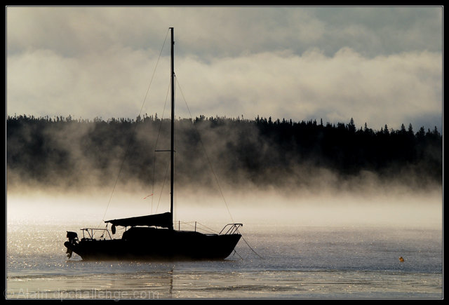 Sailboat in the Morning Mist