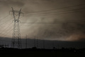 Lightning Illuminating A Shelf Cloud...vs Manmade Power