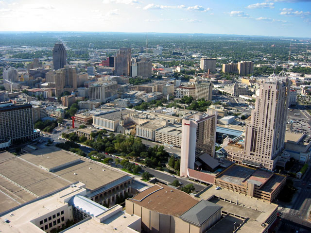 Looking down on San Antonio