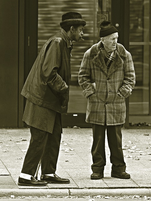 Men at a Bus Stop