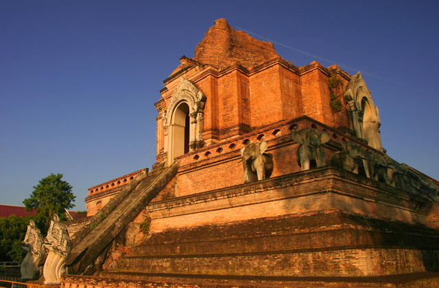 Sunset Blankets a Topless Temple