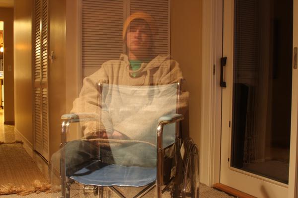 ghost in a wheel chair