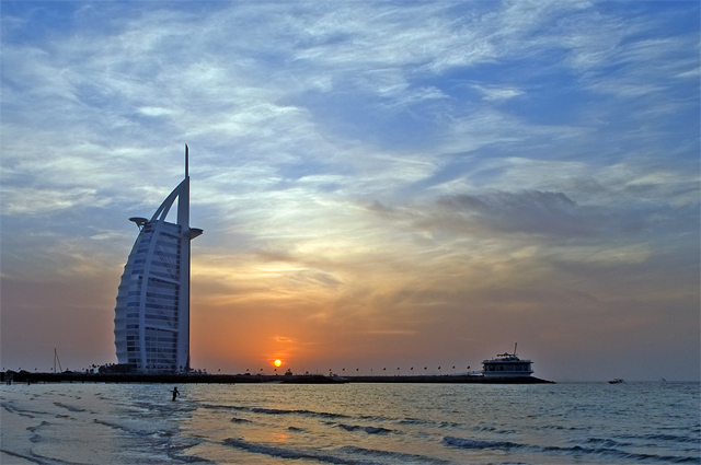 Burj Al Arab at sunset