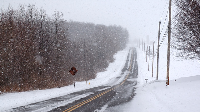 Farm Road on a Snowy Day