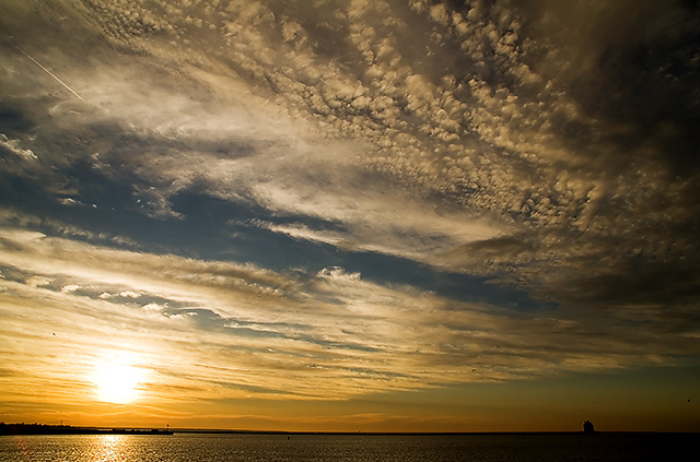 Astrakhan winter sunset