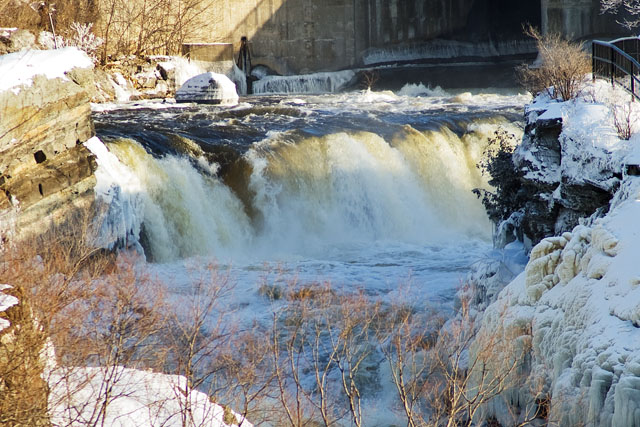 Hog's Back Falls in winter