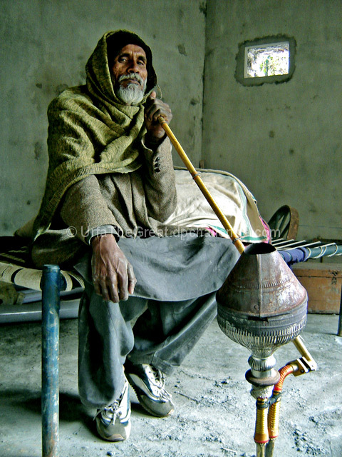 Loving his Hookah 