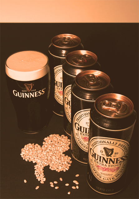 Naturally Guinness....made from roasted barley, hops, yeast and water