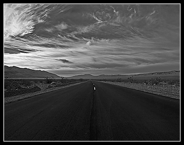 Panamint Valley Road at Sunrise