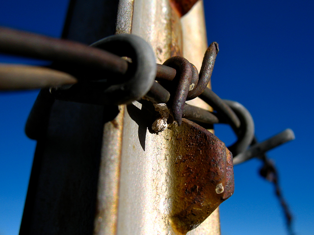 Barbed Wire Fence Post