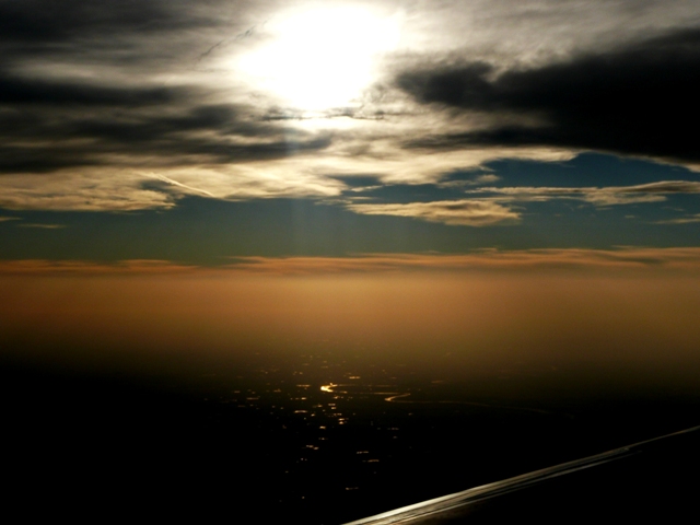 Lakes and river from 30,000 feet