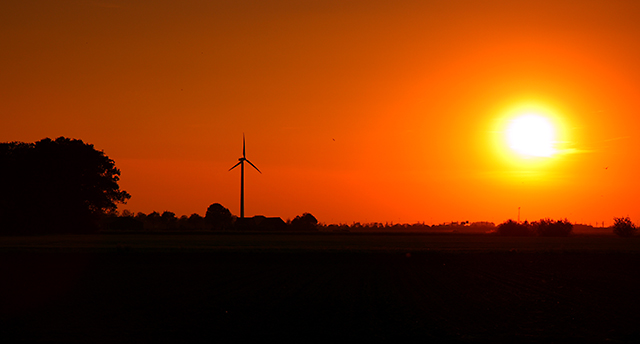 Green power - red sky - white sun