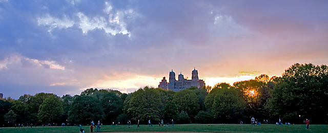 Sun Going Down On Central Park