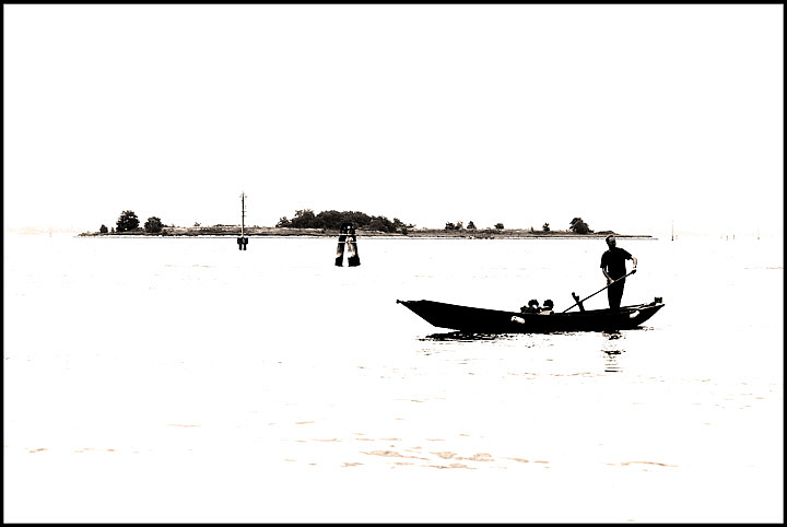 Rowing in the white sea