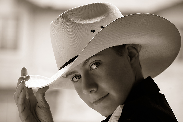 White Hat in B&W