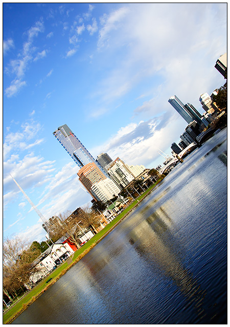 A river runs through the city