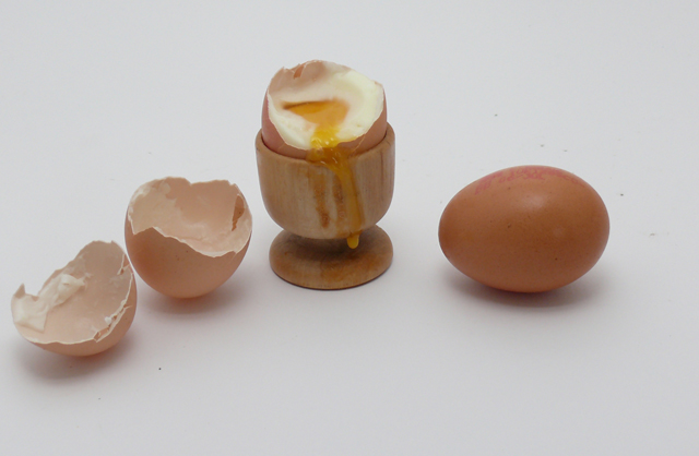 boilled egg,    before, during,  and  after eating.