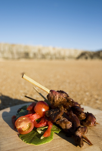 Jucy spears on the beach